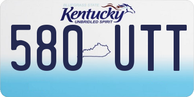 KY license plate 580UTT