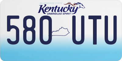 KY license plate 580UTU
