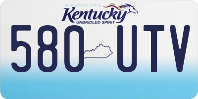 KY license plate 580UTV