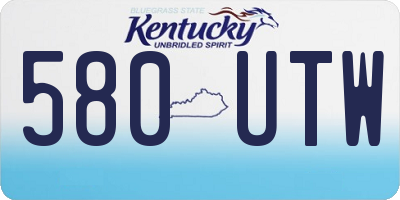 KY license plate 580UTW