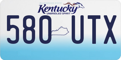 KY license plate 580UTX