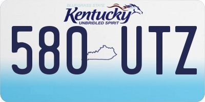 KY license plate 580UTZ