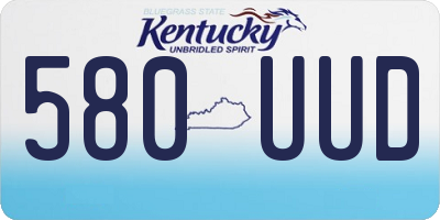 KY license plate 580UUD