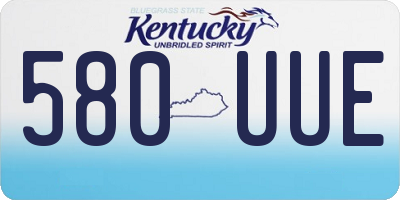 KY license plate 580UUE