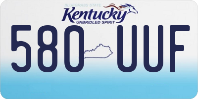 KY license plate 580UUF