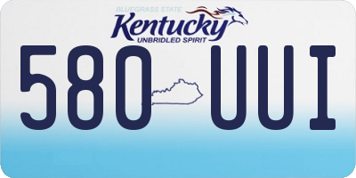 KY license plate 580UUI
