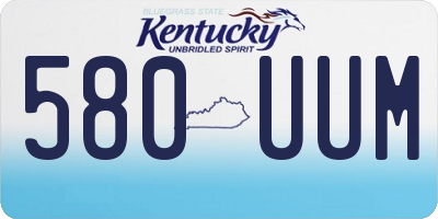 KY license plate 580UUM