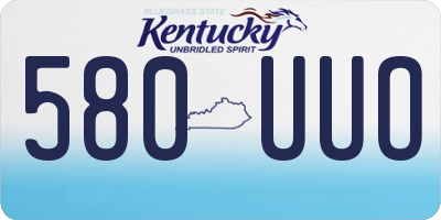 KY license plate 580UUO