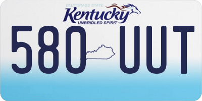 KY license plate 580UUT