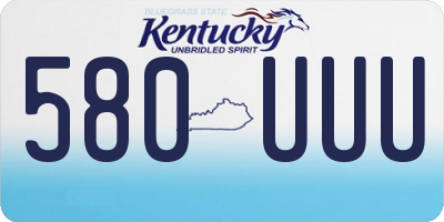 KY license plate 580UUU