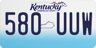 KY license plate 580UUW