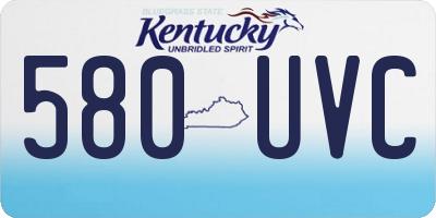 KY license plate 580UVC