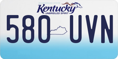 KY license plate 580UVN