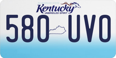 KY license plate 580UVO