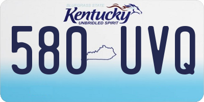 KY license plate 580UVQ