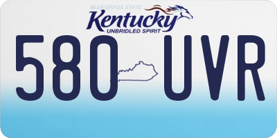 KY license plate 580UVR