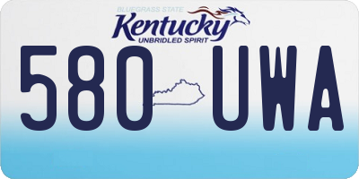 KY license plate 580UWA
