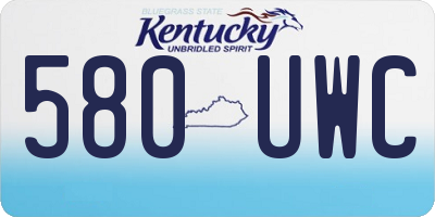 KY license plate 580UWC