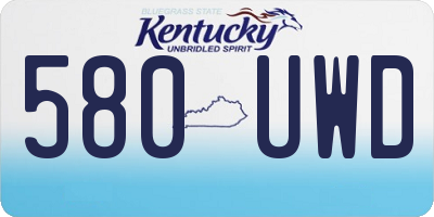 KY license plate 580UWD