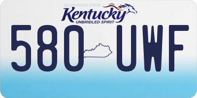 KY license plate 580UWF