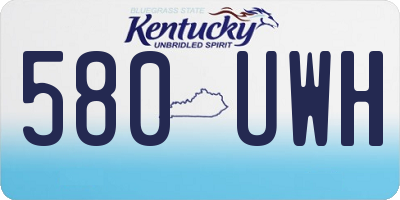 KY license plate 580UWH