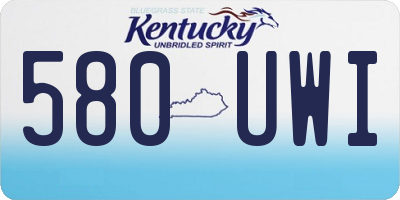 KY license plate 580UWI