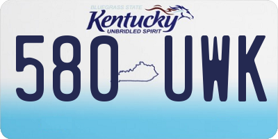 KY license plate 580UWK