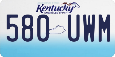 KY license plate 580UWM