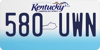 KY license plate 580UWN