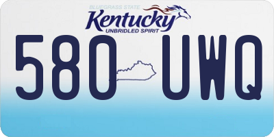KY license plate 580UWQ