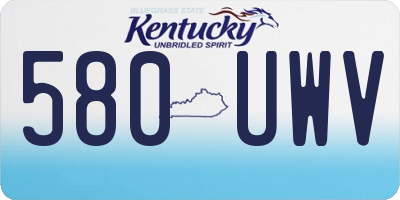 KY license plate 580UWV