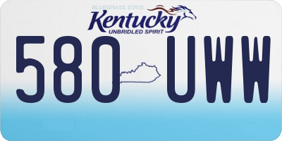 KY license plate 580UWW