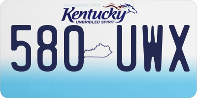 KY license plate 580UWX