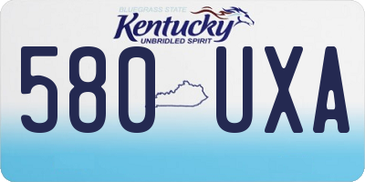 KY license plate 580UXA