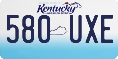 KY license plate 580UXE