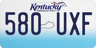 KY license plate 580UXF