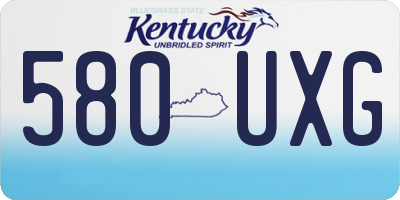 KY license plate 580UXG