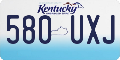 KY license plate 580UXJ
