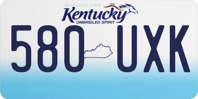 KY license plate 580UXK