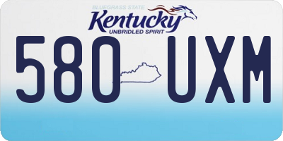 KY license plate 580UXM