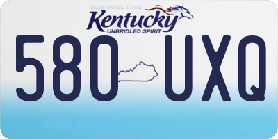 KY license plate 580UXQ