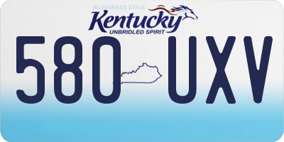 KY license plate 580UXV