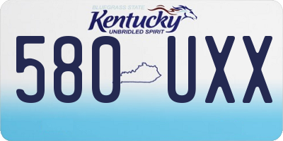 KY license plate 580UXX
