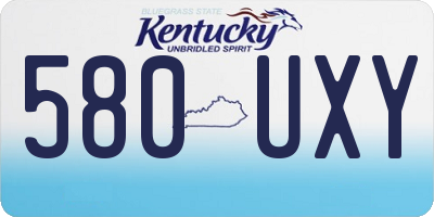KY license plate 580UXY