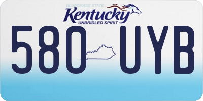 KY license plate 580UYB