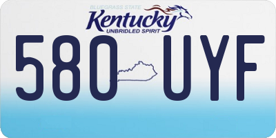 KY license plate 580UYF