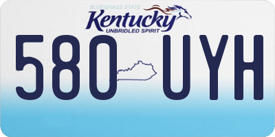KY license plate 580UYH