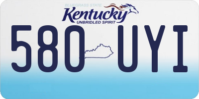 KY license plate 580UYI