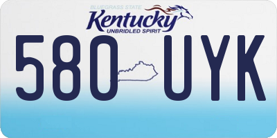 KY license plate 580UYK