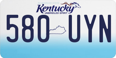 KY license plate 580UYN